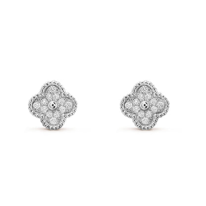 [Aurelle Style]CLOVER MINI DIAMOND STUD EARRINGS