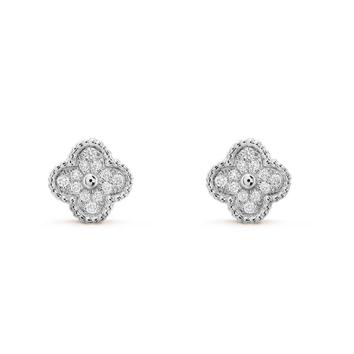 [Aurelle Style]CLOVER MINI DIAMOND STUD EARRINGS