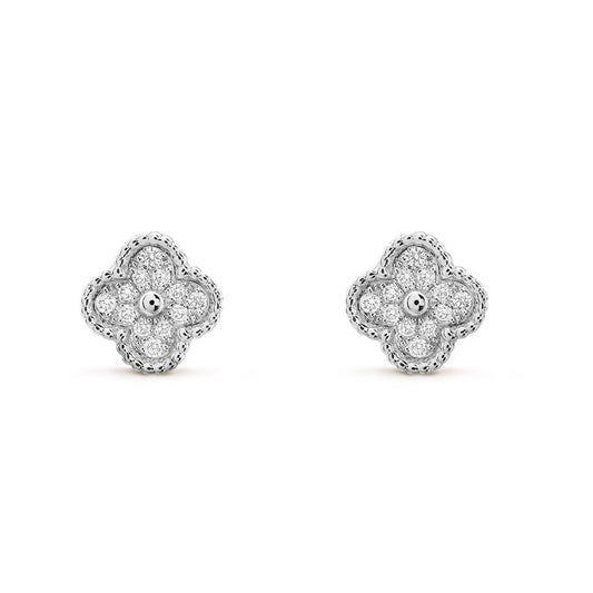 [Aurelle Style]CLOVER MINI DIAMOND STUD EARRINGS