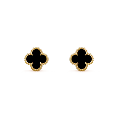 [Aurelle Style]CLOVER MINI 9.5MM BLACK MOP EARRINGS