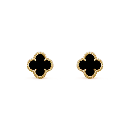 [Aurelle Style]CLOVER MINI 9.5MM BLACK MOP EARRINGS