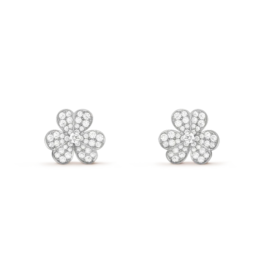 [Aurelle Style]CLOVER COMOS DIAMOND EARRINGS SILVER