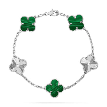 [Aurelle Style] CLOVER 5 MOTIF MALACHITE BRACELET COLLECTION