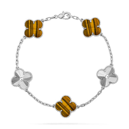 [Aurelle Style] CLOVER 5 MOTIFS TIGER EYE BRACELET COLLECTION