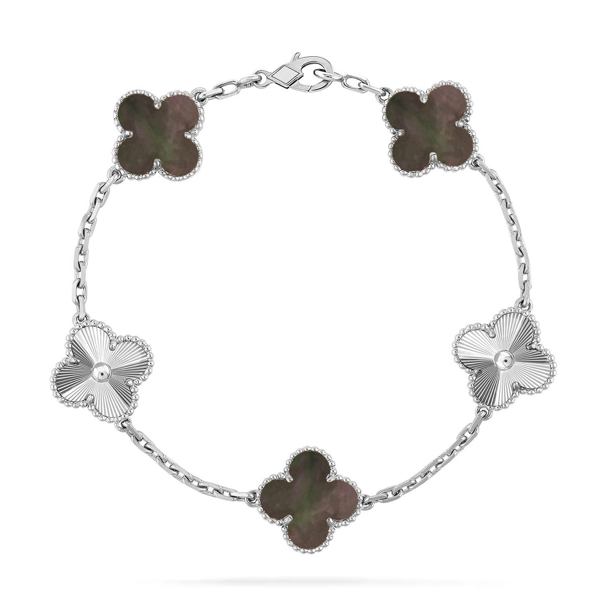 [Aurelle Style] CLOVER 5 MOTIF GRAY MOP BRACELET COLLECTION