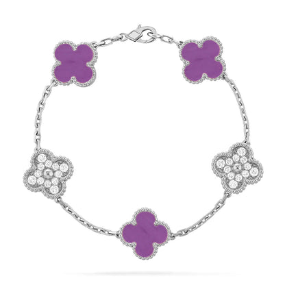 [Aurelle Style] CLOVER 5 MOTIF VIOLET BRACELET COLLECTION
