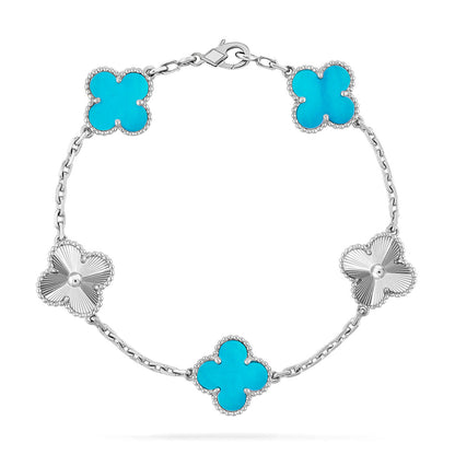 [Aurelle Style] CLOVER 5 MOTIF TURQUOISE BRACELET COLLECTION