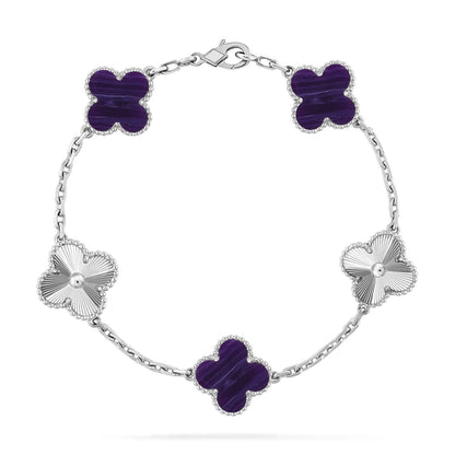 [Aurelle Style]CLOVER 5 MOTIF PURPLE STRIPES BRACELET COLLECTION