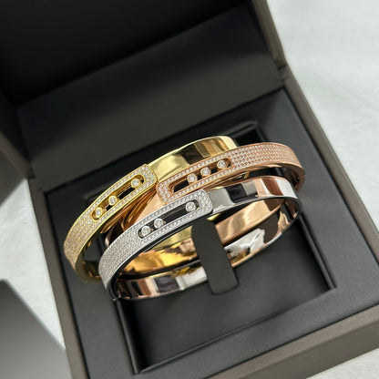 [Aurelle Style]Move Noa Rose Gold Pavé Diamond Bangle Bracelet