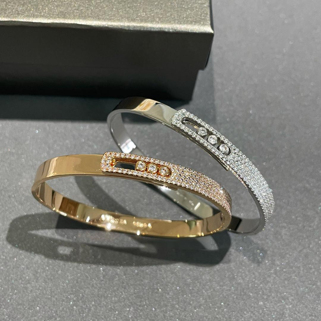 [Aurelle Style]Move Noa Rose Gold Pavé Diamond Bangle Bracelet