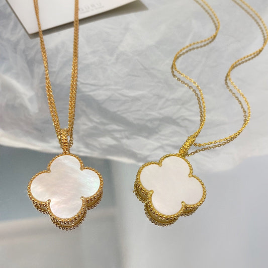 [Aurelle Style]CLOVER 25MM MOP LARGE PENDANT NECKLACE