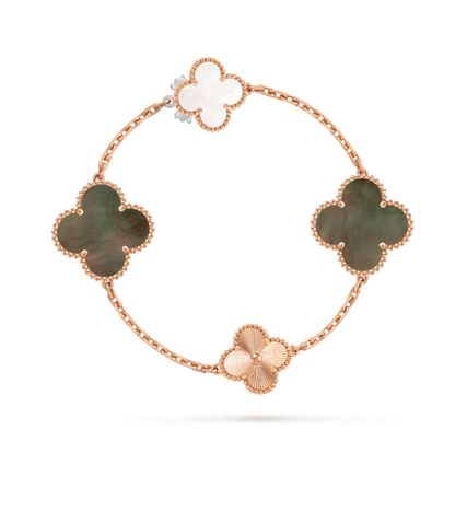 [TOP]DETACHABLE CLOVER 15(11+4) FLOWER SILVER NECKLACE SET