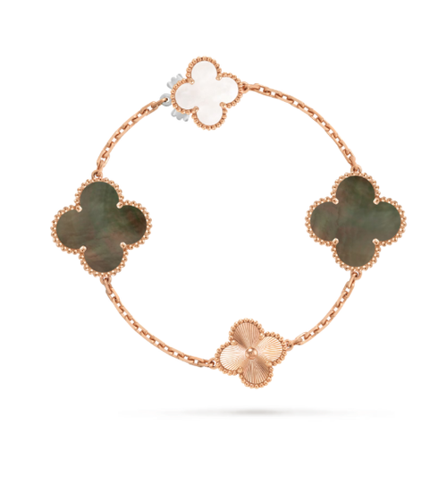 [TOP]DETACHABLE CLOVER 15(11+4) FLOWER SILVER NECKLACE SET