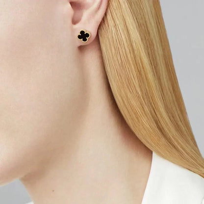 [Aurelle Style]CLOVER MINI 9.5MM BLACK MOP EARRINGS