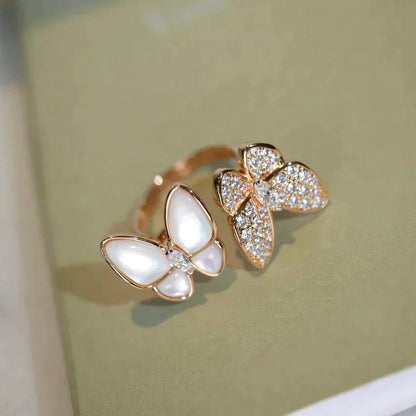 [Aurelle Style]TWIN BUTTERFLY DIAMOND MOP RING