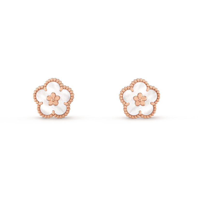 [Aurelle Style]LUCKY PINK GOLD WHITE MOP EARRINGS
