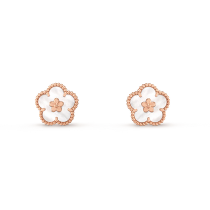 [Aurelle Style]LUCKY PINK GOLD WHITE MOP EARRINGS