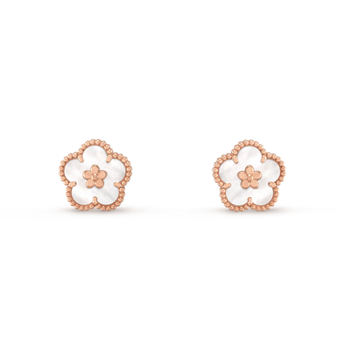 [Aurelle Style]LUCKY PINK GOLD WHITE MOP EARRINGS