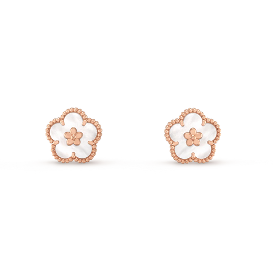 [Aurelle Style]LUCKY PINK GOLD WHITE MOP EARRINGS