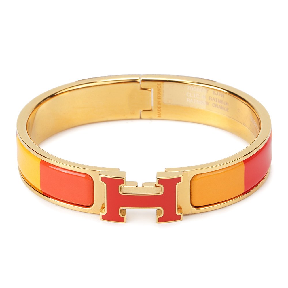 [Aurelle Style]H BRACELET ORANGE RAINBOW CERAMIC