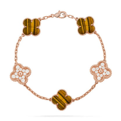 [Aurelle Style] CLOVER 5 MOTIFS TIGER EYE BRACELET COLLECTION