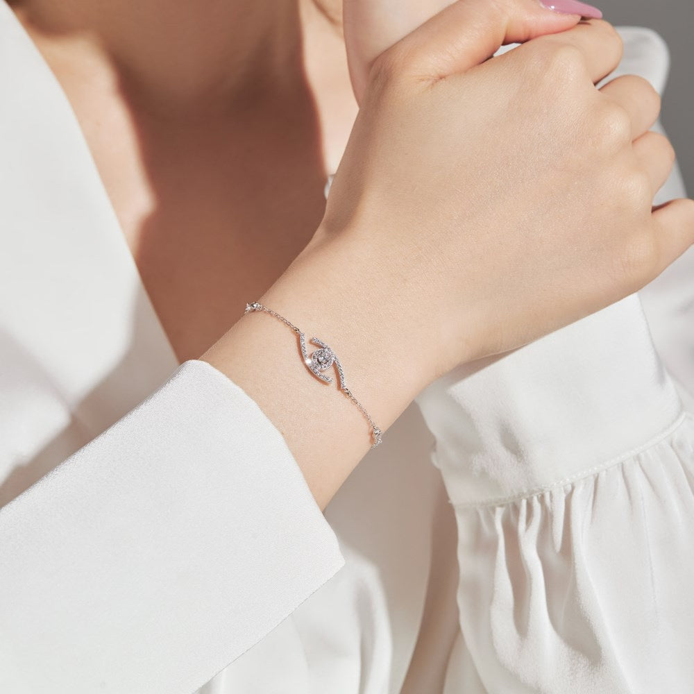 [Aurelle Style]Lucky Eye Pave-Set Diamond Bracelet