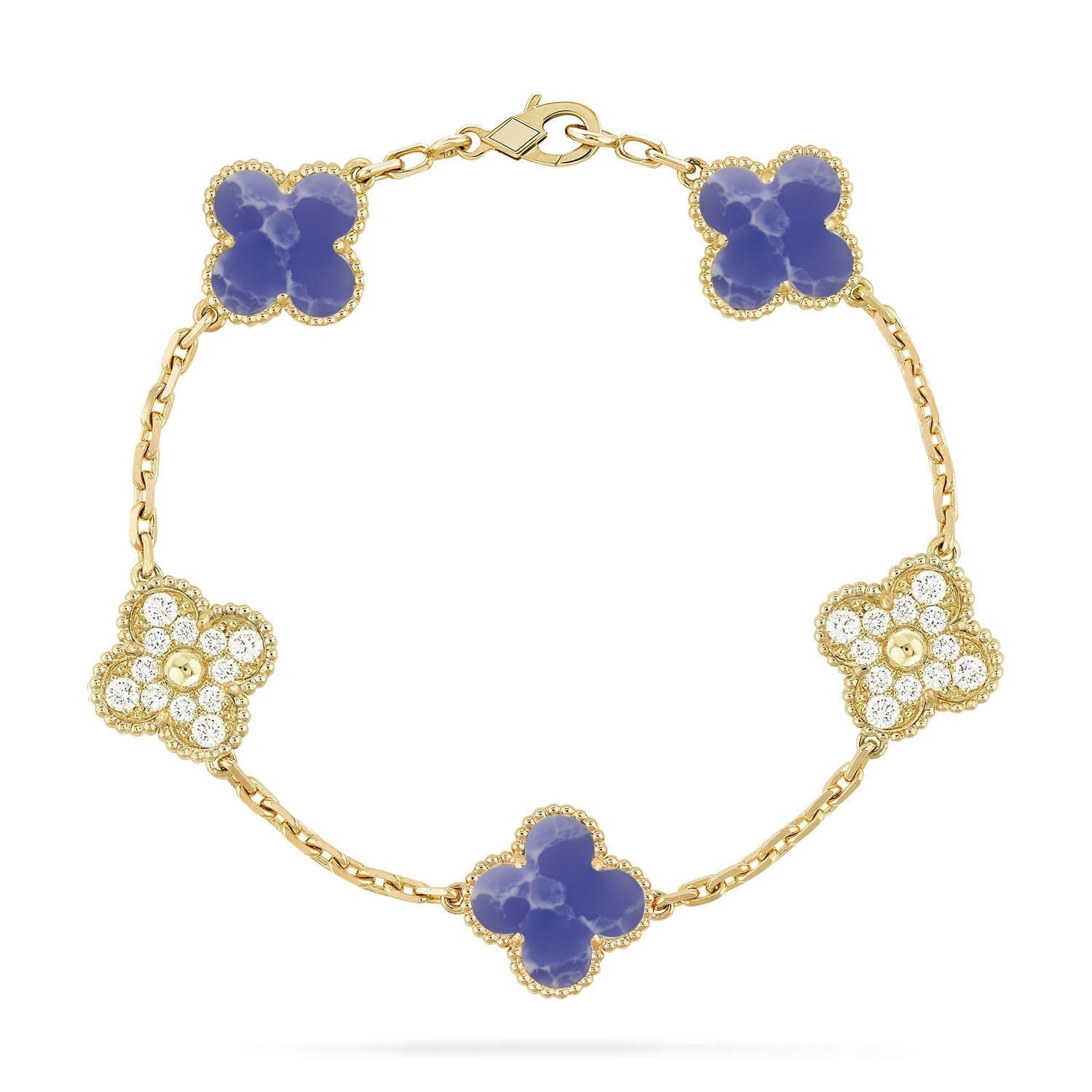 [Aurelle Style]CLOVER 5 MOTIF BLUE VEINS BRACELET COLLECTION
