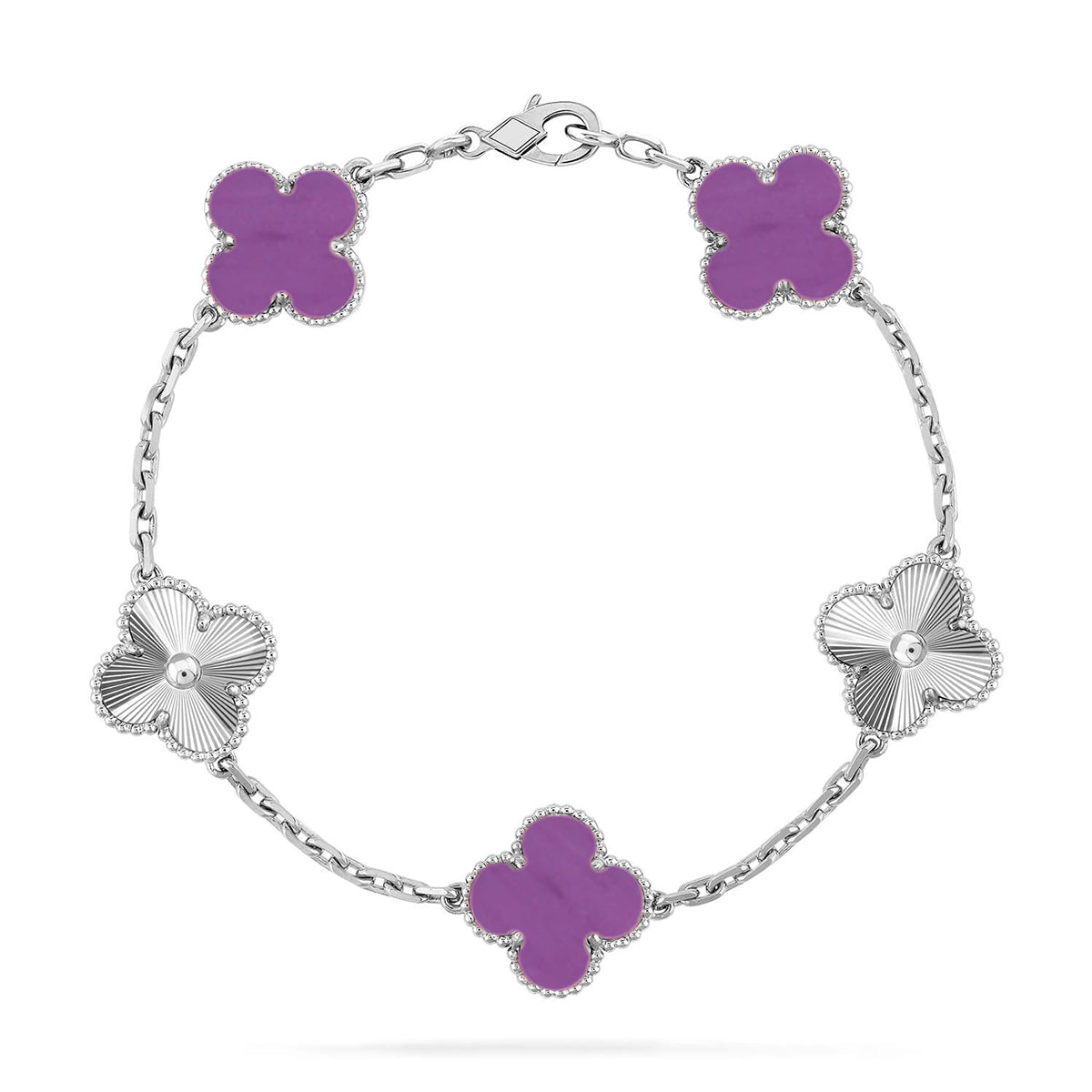 [Aurelle Style] CLOVER 5 MOTIF VIOLET BRACELET COLLECTION