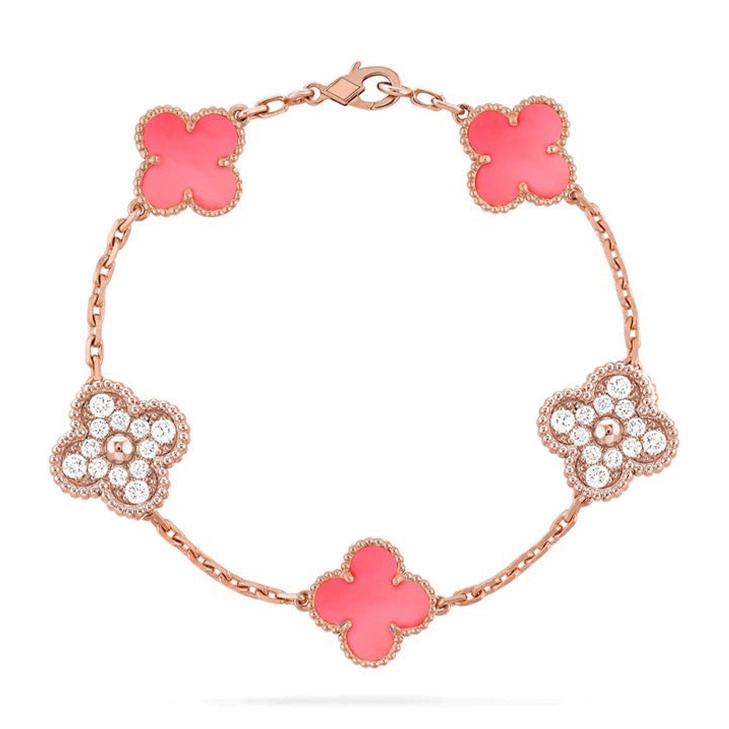 [Aurelle Style] CLOVER 5 MOTIFS  PINK MOP BRACELET COLLECTION