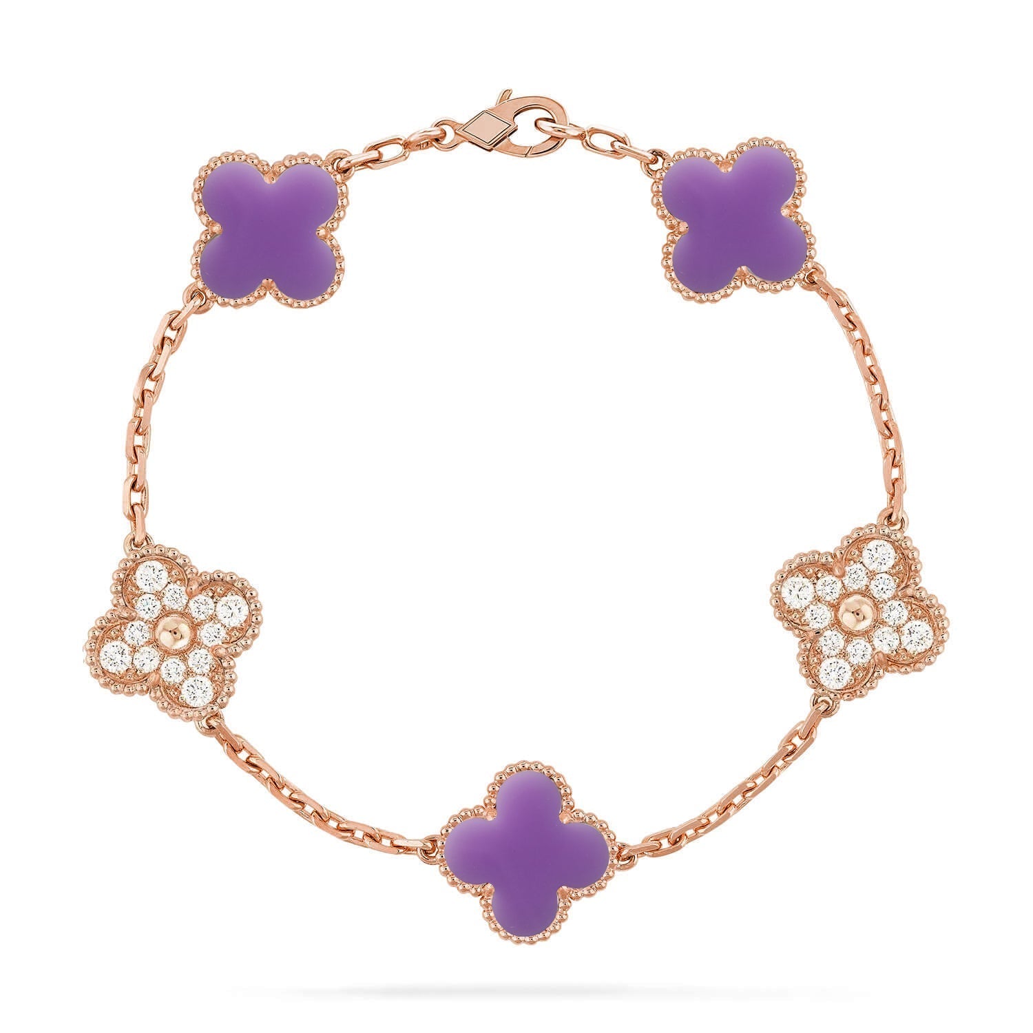 [Aurelle Style]CLOVER 5 MOTIF LIGHT PURPLE BRACELET COLLECTION
