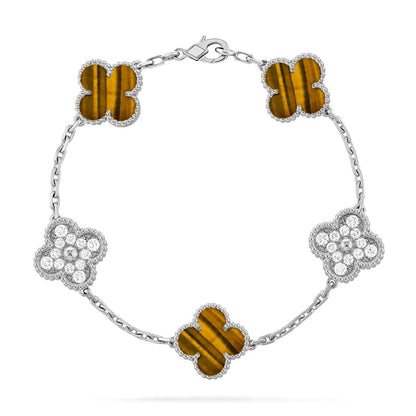 [Aurelle Style] CLOVER 5 MOTIFS TIGER EYE BRACELET COLLECTION