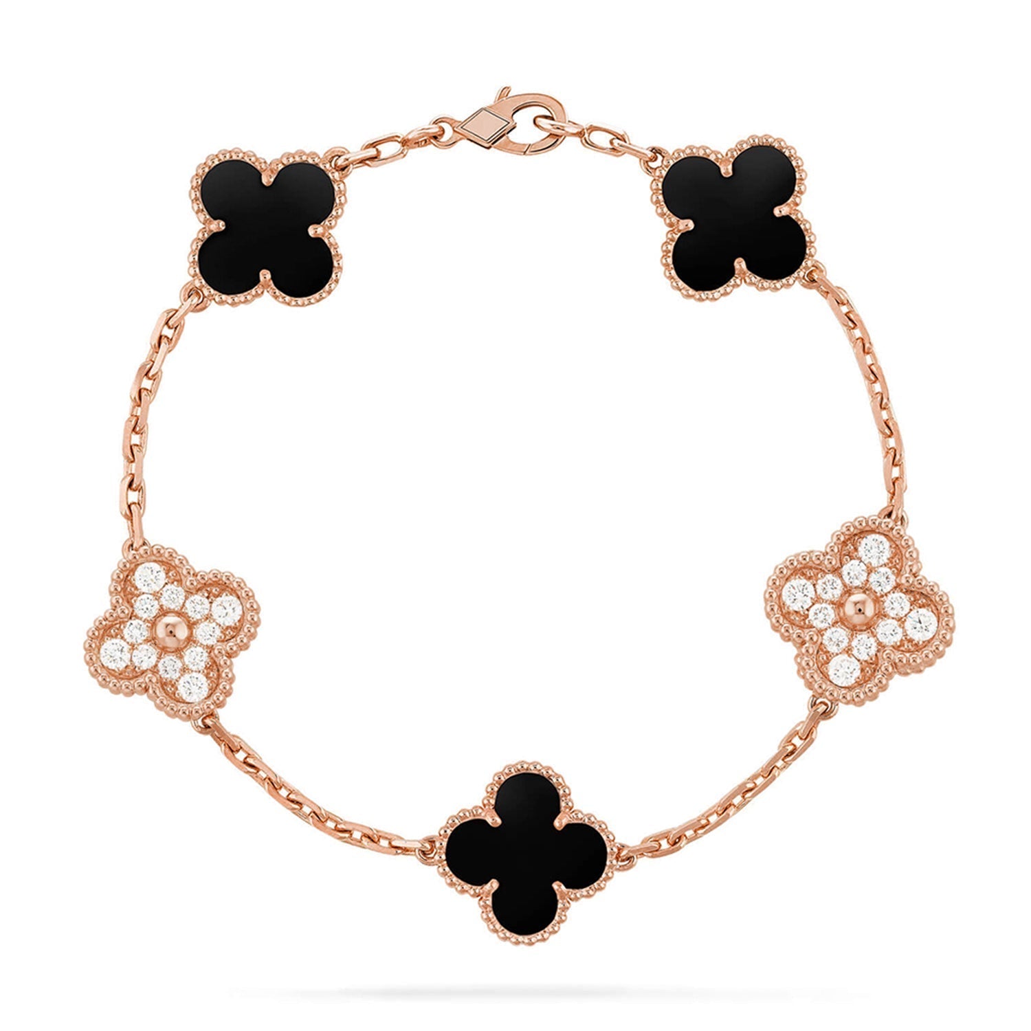 [Aurelle Style] CLOVER 5 MOTIF ONYXS BRACELET COLLECTION