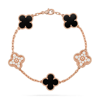[Aurelle Style] CLOVER 5 MOTIF ONYXS BRACELET COLLECTION