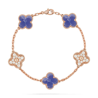 [Aurelle Style]CLOVER 5 MOTIF BLUE VEINS BRACELET COLLECTION