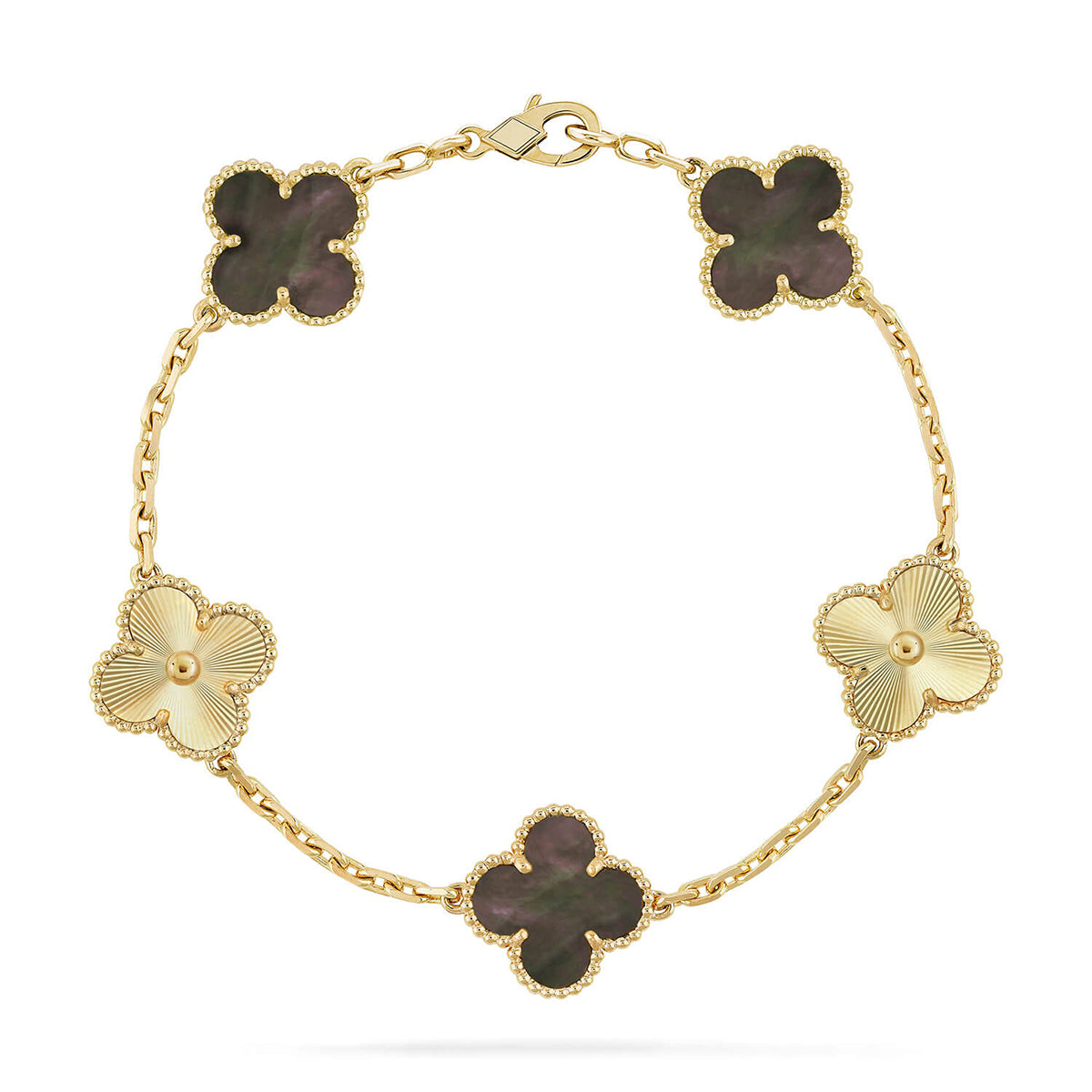 [Aurelle Style] CLOVER 5 MOTIF GRAY MOP BRACELET COLLECTION