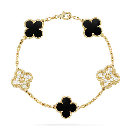 [Aurelle Style] CLOVER 5 MOTIF ONYXS BRACELET COLLECTION
