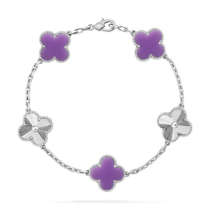 [Aurelle Style]CLOVER 5 MOTIF LIGHT PURPLE BRACELET COLLECTION