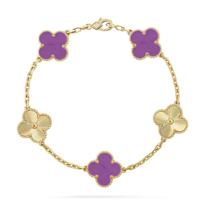 [Aurelle Style] CLOVER 5 MOTIF VIOLET BRACELET COLLECTION