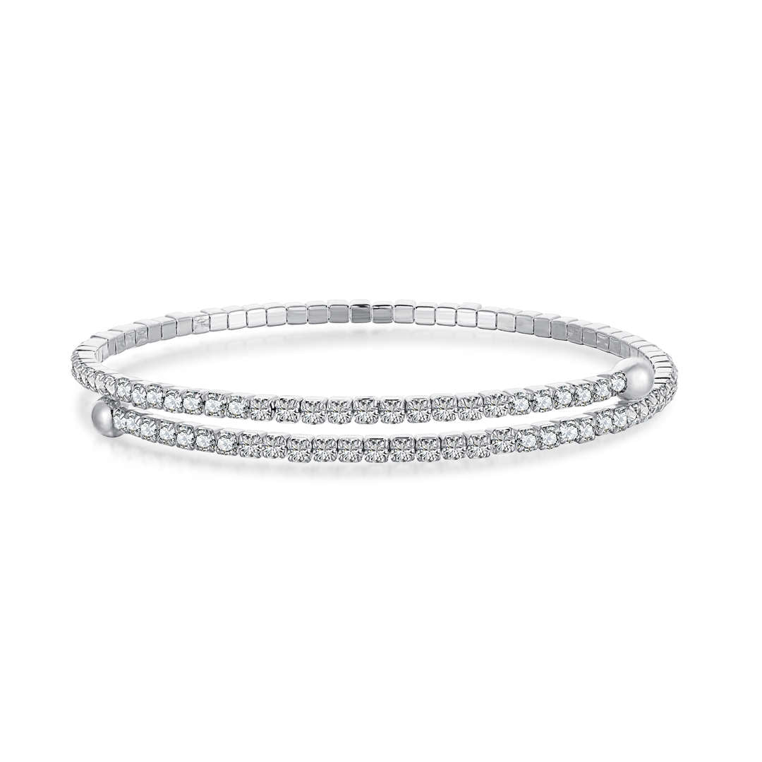 [Aurelle Style]Row of Diamonds Round Fashion Bracelet