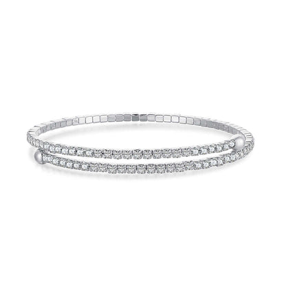 [Aurelle Style]Row of Diamonds Round Fashion Bracelet