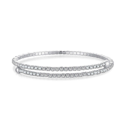 [Aurelle Style]Row of Diamonds Round Fashion Bracelet