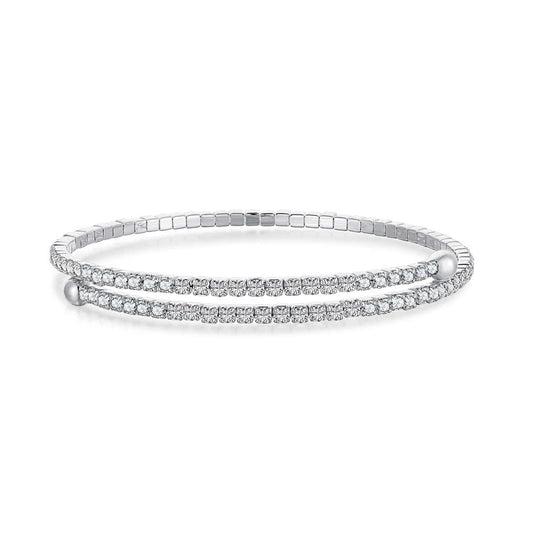 [Aurelle Style]Row of Diamonds Round Fashion Bracelet