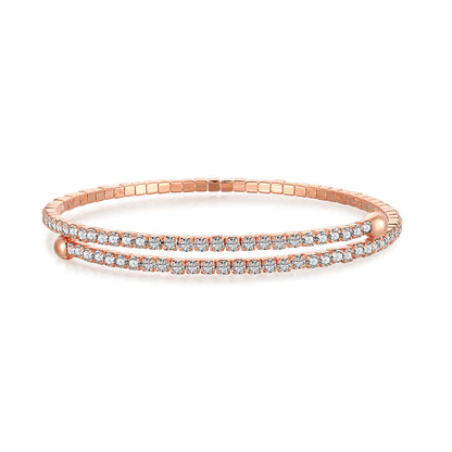 [Aurelle Style]Row of Diamonds Round Fashion Bracelet