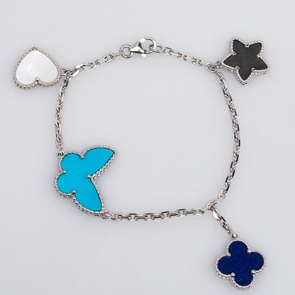[Aurelle Style]LUCKY SPRING SILVER BRACELET 4 MOTIF