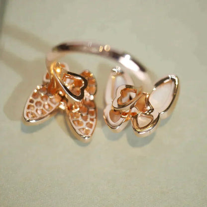 [Aurelle Style]TWIN BUTTERFLY DIAMOND MOP RING