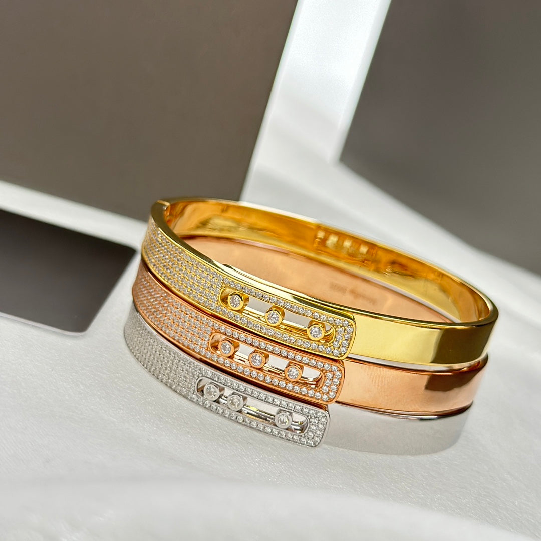 [Aurelle Style]Move Noa Rose Gold Pavé Diamond Bangle Bracelet