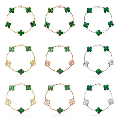 [TOP] CLOVER 5 MOTIF MALACHITE BRACELET COLLECTION