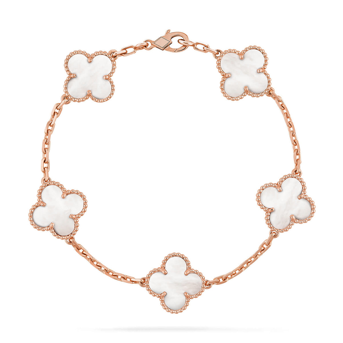 [Aurelle Style]CLOVER WHITE PEARL MOP 5 MOTIF BRACELET COLLECTION