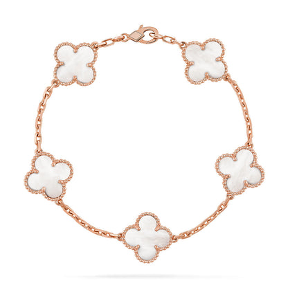 [Aurelle Style]CLOVER WHITE PEARL MOP 5 MOTIF BRACELET COLLECTION