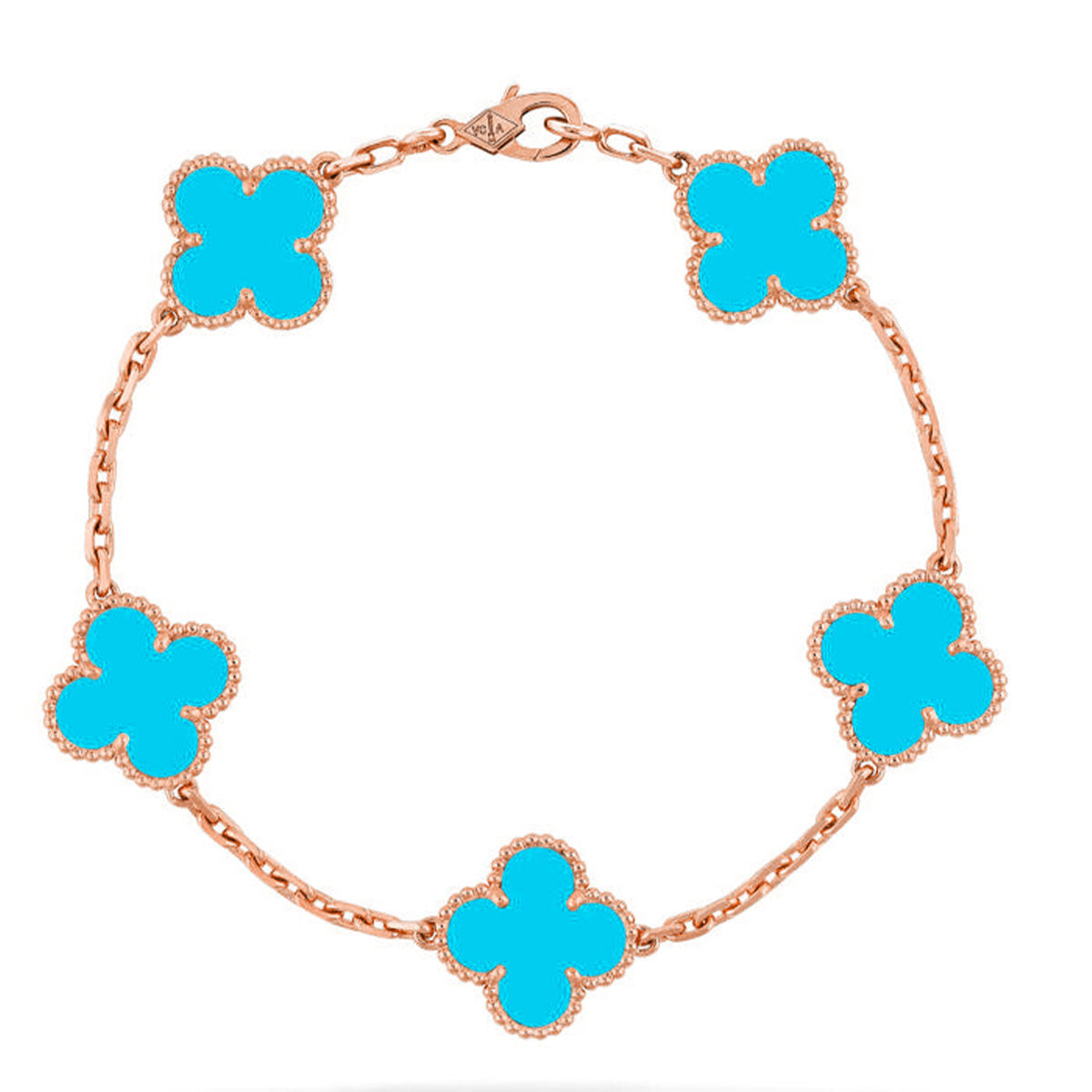 [Aurelle Style] CLOVER 5 MOTIF TURQUOISE BRACELET COLLECTION